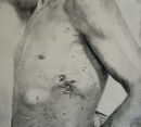 body charcoal on paper 27x30inches
